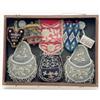 Image 1 : A collection of 6 Victorian beadwork purses, including a pair in grey, white and silver beads wit...