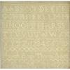 Image 1 : A small George III alphabet sampler, dated 1779 with ivory silk lettering and numbers by Hannah T...