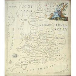 A George III silk embroidered map sampler, entitled a Map of England & Wales by D.Smith 1789 with...