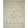 Image 1 : A Victorian sampler worked in silks with verse, birds, dogs and floral motifs by Caroline Canapio...
