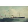 Image 1 : English School Oil on board, Single funnel steam ship at sea, 12 x 20 ins....