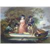 Image 1 : After Morland Oil on tin panel, The Fishing Party, 16.5 x 20.5 ins....