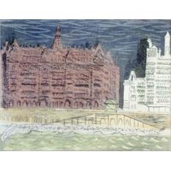 John Piper (1903-1992) Aquatint, Metropole Hotel from the West Pier, Brighton, 8.25 x 11 ins....