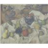 Image 1 : Scottish School Unframed oil on canvas, Still life of fruit and a jar, 20 x 24 ins....
