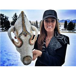 Swarovski Crystal Hand Beaded Wolf Skull created by - Jana Waller - Skullbound TV