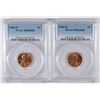 Image 1 : LOT OF ( 2 ) 1968-D LINCOLN CENTS PCGS MS-66 RED  SCARCE