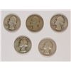 Image 1 : (5) 1938-S WASHINGTON QUARTERS