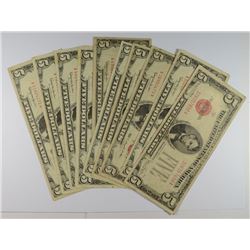 (10) $5 US RED SEAL NOTES