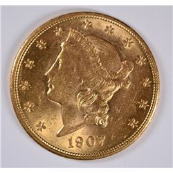 1907 $20.00 GOLD LIBERTY, MS-63 NICE