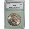 Image 1 : 1927 PEACE SILVER DOLLAR, NTC MS-65 GEM, RARE! VERY NICE LOOKING COIN