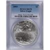 Image 1 : 2003 AMERICAN SILVER EAGLE, PCGS MS-70! PERFECT!