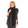 Image 1 : Dark Mahogany Mink Vest with Crystal Fox Mandarin Collar