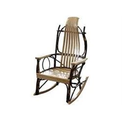 Two Bent Wood Rockers with slatted backs and seats.
