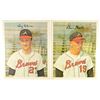 Image 1 : LOT OF 2 - TY CLINE & DENIS MENKE Atlanta Braves 1967 Dexter Press/