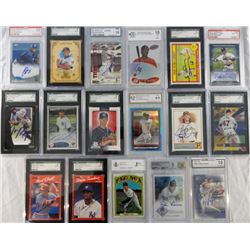 AUTOGRAPHED/GRADED BASEBALL LOT (17) MOSTLY SGC AUTHORIZED