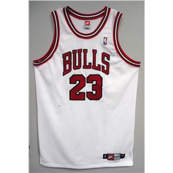 Michael Jordan Autographed White Bulls #23 Jersey
