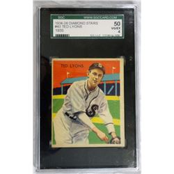 1934-36 DIAMOND STARS #43 TED LYONS SGC 50 VGEX