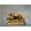 Image 1 : M.Six, a bronze figure group "Two Standing Lions" 10" £150-200...
