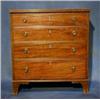 Image 1 : A Georgian mahogany chest, the cross banded top above 4 long drawers with splayed bracket feet 26...
