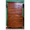 Image 1 : A Georgian mahogany chest on chest with moulded cornice above 2 short and 6 long graduated drawer...