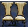 Image 1 : A pair of fine quality Victorian carved walnutwood show frame Pri-Dieu chairs on cabriole support...