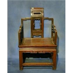 An Oriental Padouk wood throne chair £100-150...