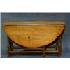 Image 1 : A fine quality 18th Century honey oak, oval, drop flap gateleg dining table (missing drawer) rais...
