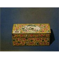 A Canton enamelled box and cover decorated figures 7" £20-30...