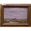Image 1 : A 19th Century Dutch oil painting on board "River with Buildings in the Distance" 6" x 9" £100-15...