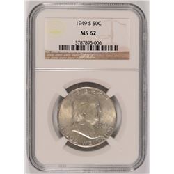 1949-S FRANKLIN HALF DOLLAR NGC MS 62