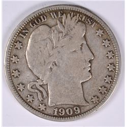 1909-S BARBER HALF DOLLAR F/VF