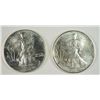Image 1 : (2) 1994 AMERICAN SILVER EAGLES, UNC. COINS MAY HAVE SLIGHT SCRATCH/IMPERFECTION