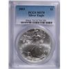 Image 1 : 2003 AMERICAN SILVER EAGLE, PCGS MS-70! PERFECT!
