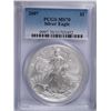 Image 1 : 2007 AMERICAN SILVER EAGLE, PCGS MS-70! PERFECT!
