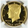 Image 2 : 2014 50TH ANNIVERSARY KENNEDY HALF DOLLAR GOLD NGC PF70 ULTRA CAMEO! HIGH RELIEF
