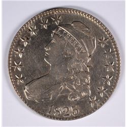 1825 BUST HALF DOLLAR, AU-50 LUSTRE!