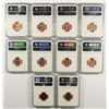 Image 2 : LOT OF ( 10 ) 1958-D LINCOLN CENTS, NGC MS-66 RED
