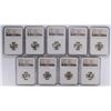 Image 1 : LOT OF (9) 1953-S ROOSEVELT DIMES NGC MS-67