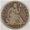 Image 1 : 1853 SEATED HALF DOLLAR AG / G