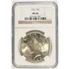 Image 1 : 1923 PEACE SILVER DOLLAR NGC MS-66 VERY NICE