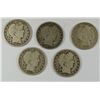Image 1 : (5) 1912 BARBER HALF DOLLARS