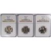 Image 1 : LOT OF ( 3 ) WASHINGTON QUARTERS, NGC MS-66: 1996, 1998 & 1998-D