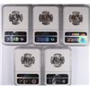 Image 2 : LOT OF ( 5 ) 1959 WASHINGTON QUARTERS,  NGC MS-65
