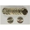 Image 1 : ROLL OF ( 20 ) OF GEM BU FRANKLIN HALF DOLLARS DATED 1954-1961