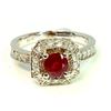 Image 1 : Ruby 1.00CT / Diamond 0.71CT / 14K White Gold Ring 4.49 Gram