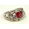 Image 2 : Ruby 2.17CT / Diamond 0.28CT / 14K White Gold Ring 7.03 Gram
