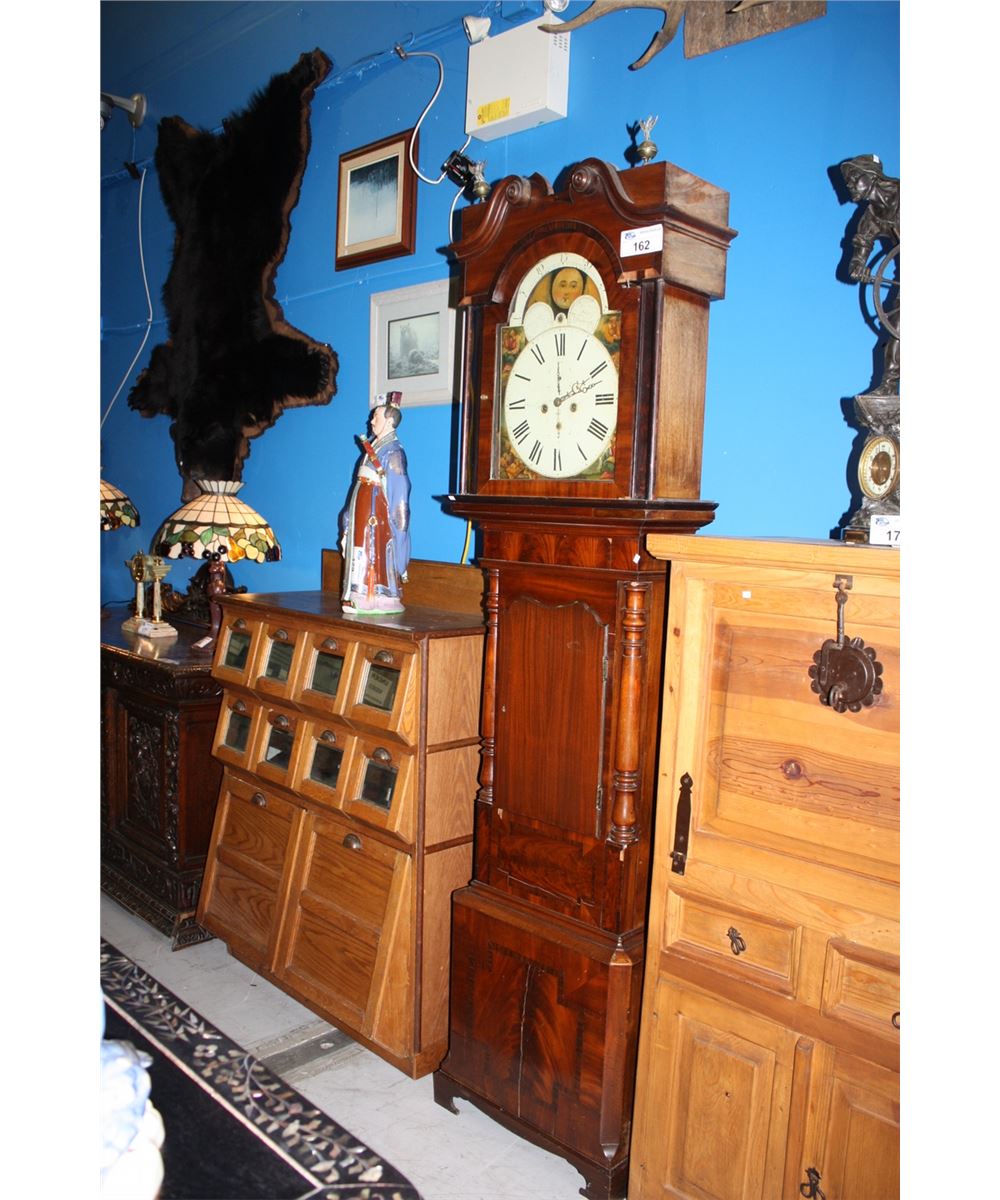 RARE 1840S VICTORIAN MOON PHASE GRANDFATHER CLOCK