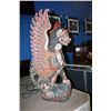 Image 2 : APPROX 3.5' TALL CARVED WOODEN SPIRIT GUARDIAN DRAGON DOG FIGURE