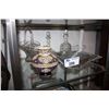 Image 1 : SHELF LOT OF CRYSTAL DECANTERS, CANDY DISHES AND A GERMAN PORCELAIN VASE
