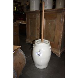5GALLON MADELTA STONEWARE CROCK BUTTER CHURN
